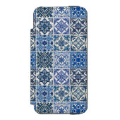 タイル地中海の,ポルトガル語, Azulejo, Majolica Incipio iPhoneウォレットケース (フォリオ 正面)