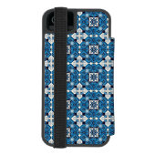 タイル地中海の,ポルトガル語, Azulejo, Majolica Incipio iPhoneウォレットケース (フォリオ裏面)