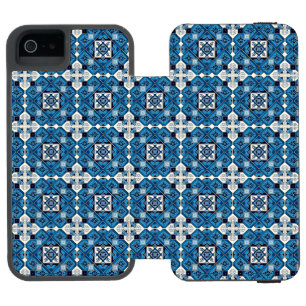 タイル地中海の，ポルトガル語， Azulejo, Majolica iPhone SE/5/5sウォレットケース