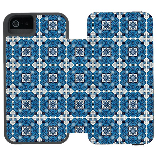 タイル地中海の,ポルトガル語, Azulejo, Majolica Incipio iPhoneウォレットケース (フォリオ Open)
