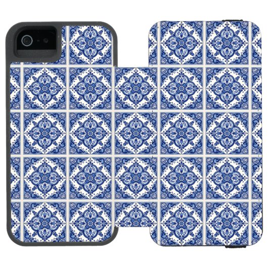 タイル地中海の,ポルトガル語, Azulejo, Majolica Incipio iPhoneウォレットケース (フォリオ Open)