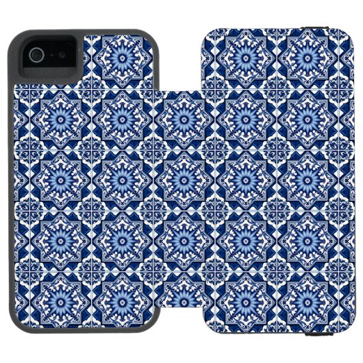 タイル地中海の,ポルトガル語, Azulejo, Majolica Incipio iPhoneウォレットケース (フォリオ Open)