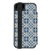 タイル地中海の,ポルトガル語, Azulejo, Majolica Incipio iPhoneウォレットケース (フォリオ裏面)