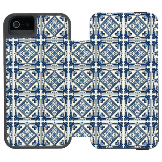 タイル地中海の,ポルトガル語, Azulejo, Majolica Incipio iPhoneウォレットケース (フォリオ Open)