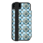 タイル地中海の,ポルトガル語, Azulejo, Majolica Incipio iPhoneウォレットケース (フォリオ裏面)