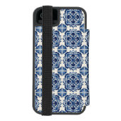タイル地中海の,ポルトガル語, Azulejo, Majolica Incipio iPhoneウォレットケース (フォリオ裏面)