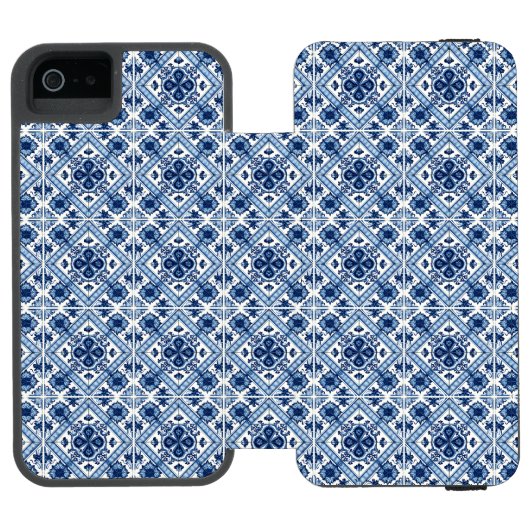 タイル地中海の,ポルトガル語, Azulejo, Majolica Incipio iPhoneウォレットケース (フォリオ Open)