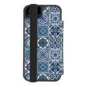 タイル地中海の,ポルトガル語, Azulejo, Majolica Incipio iPhoneウォレットケース (フォリオ裏面)