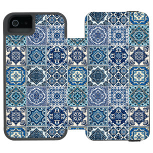 タイル地中海の，ポルトガル語， Azulejo, Majolica iPhone SE/5/5sウォレットケース