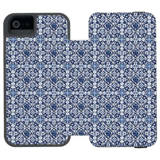 タイル地中海の，ポルトガル語， Azulejo, Majolica Incipio iPhoneウォレットケース (フォリオ Open)