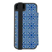 タイル地中海の,ポルトガル語, Azulejo, Majolica Incipio iPhoneウォレットケース (フォリオ裏面)