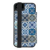 タイル地中海の,ポルトガル語, Azulejo, Majolica Incipio iPhoneウォレットケース (フォリオ裏面)