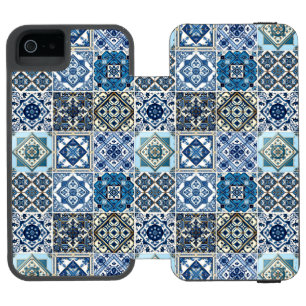 タイル地中海の，ポルトガル語， Azulejo, Majolica iPhone SE/5/5sウォレットケース