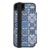 タイル地中海の,ポルトガル語, Azulejo, Majolica Incipio iPhoneウォレットケース (フォリオ裏面)