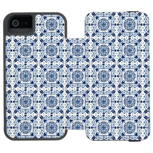 タイル地中海の,ポルトガル語, Azulejo, Majolica Incipio iPhoneウォレットケース (フォリオ Open)