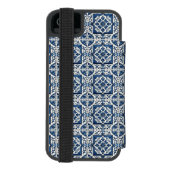 タイル地中海の，ポルトガル語， Azulejo, Majolica Incipio iPhoneウォレットケース (フォリオ裏面)