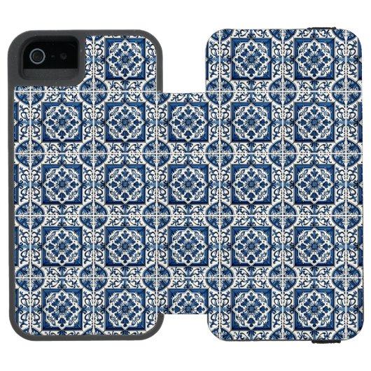 タイル地中海の，ポルトガル語， Azulejo, Majolica Incipio iPhoneウォレットケース (フォリオ Open)