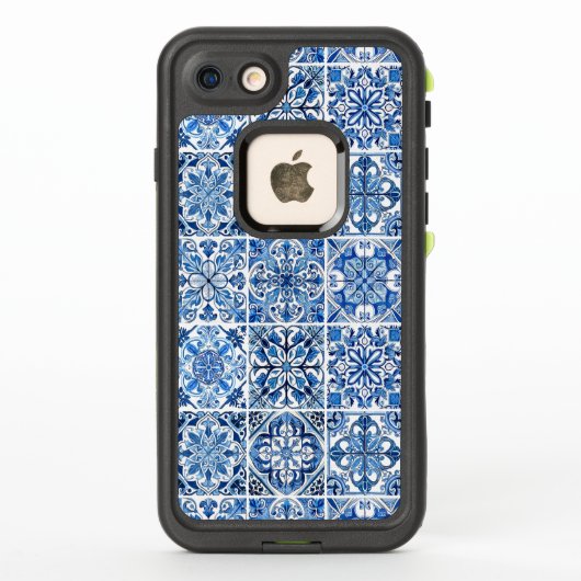 タイル地中海の，ポルトガル語， Azulejo, Majolica LifeProof iPhoneケース (裏面)