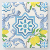 タイル地中海の，マジョリカ，シチリアスタイル     ストーンコースター (正面)