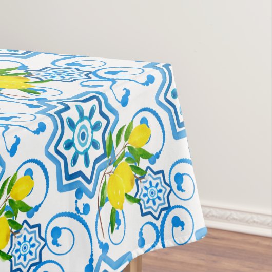 タイル地中海の，マジョリカ，シチリアスタイル     テーブルクロス (インサイチュ)