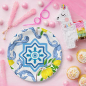 タイル地中海の，マジョリカ，シチリアスタイル    ペーパープレート (パーティー)