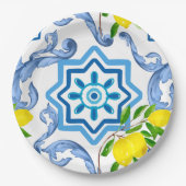 タイル地中海の，マジョリカ，シチリアスタイル    ペーパープレート (正面)