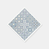 タイル地中海の、モロッコ、マジョリカ、アズレジョ スタンダードカクテルナプキン (角)