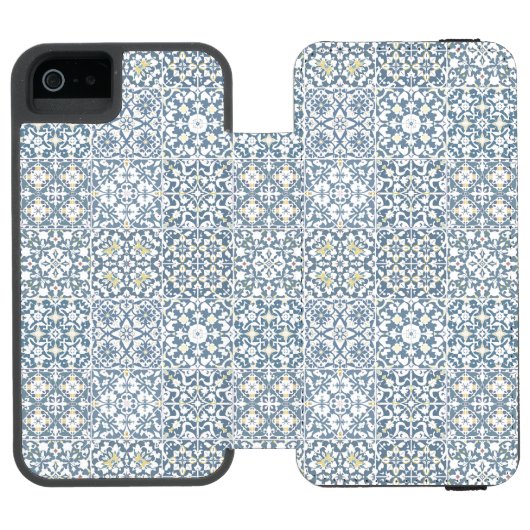 タイル地中海の、モロッコ、マジョリカ、アズレジョ INCIPIO iPhoneウォレットケース (フォリオ Open)
