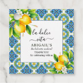 タイル地中海の、レモンのバチェロレッテ週末 フェイバータグ (正面)