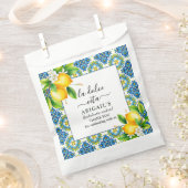 タイル地中海の、レモンのバチェロレッテ週末 フェイバーバッグ (クリップ留めされた状態)