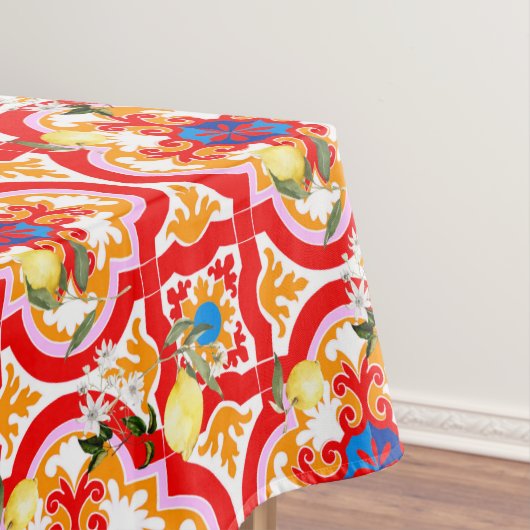 タイル地中海の，レモン，柑橘類 テーブルクロス (インサイチュ)