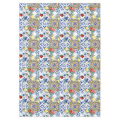 タイル地中海の，レモン，花，マジョリカ，夏， テーブルクロス (正面)