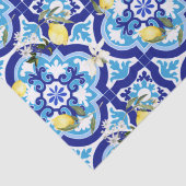 タイル地中海の，青タイル，レモン。 薄葉紙 (詳細)