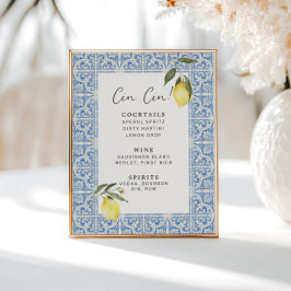 タイル地中海のAmalfiカプリバーメニュー ポスター