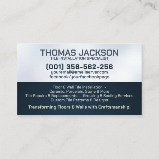 タイル工事 - タイル層 名刺 (裏面)