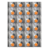 タイル幽霊カボチャこうもりハロウィーンデザイン テーブルクロス (正面)