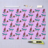 タイル張りのヴィンテージライクなケーキの女性のドレス 薄葉紙 (クラフト)