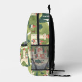 タイル張りの中世の城郭パターン プリントバックパック (右)