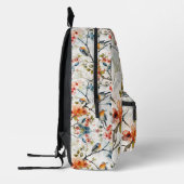 タイル張りの水彩鳥パターン プリントバックパック (左)