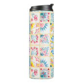 タイル張りの背景にオリエンタルオーナメント。ウォーターコル タンブラー (回転左)