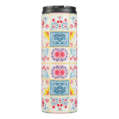 タイル張りの背景にオリエンタルオーナメント。ウォーターコル タンブラー (裏面)