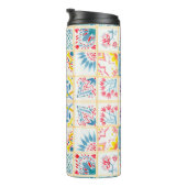 タイル張りの背景にオリエンタルオーナメント。ウォーターコル タンブラー (回転右)