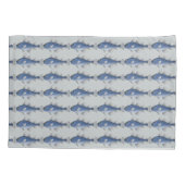 タイル張りの青い魚 枕カバー (裏面)