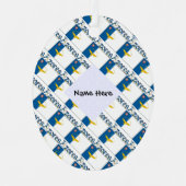 タイル張りアゾレス諸島パーソナライズされた国旗 メタルオーナメント (正面)