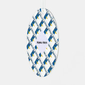 タイル張りアゾレス諸島パーソナライズされた国旗 メタルオーナメント (正面左)