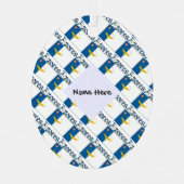 タイル張りアゾレス諸島パーソナライズされた国旗 メタルオーナメント (裏面)