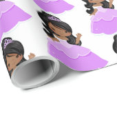 タイル張りアフリカ系アメリカ人プリンセスパーティーラップ ラッピングペーパー (ロールコーナー)