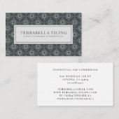 タイル張りフローリンググレーブラックダイヤモンドパターン 名刺 (正面/裏面)