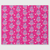 タイル張りプリンセス城のパーティー女の子タイルのラップ ラッピングペーパー (フラット)