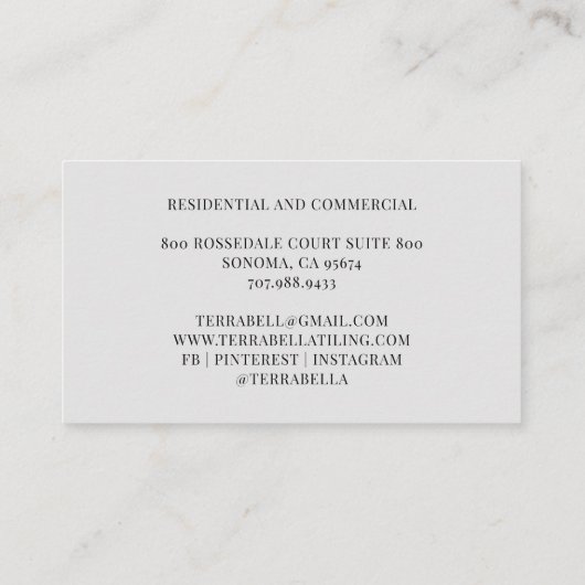 タイル張り床付き名刺 名刺 (裏面)